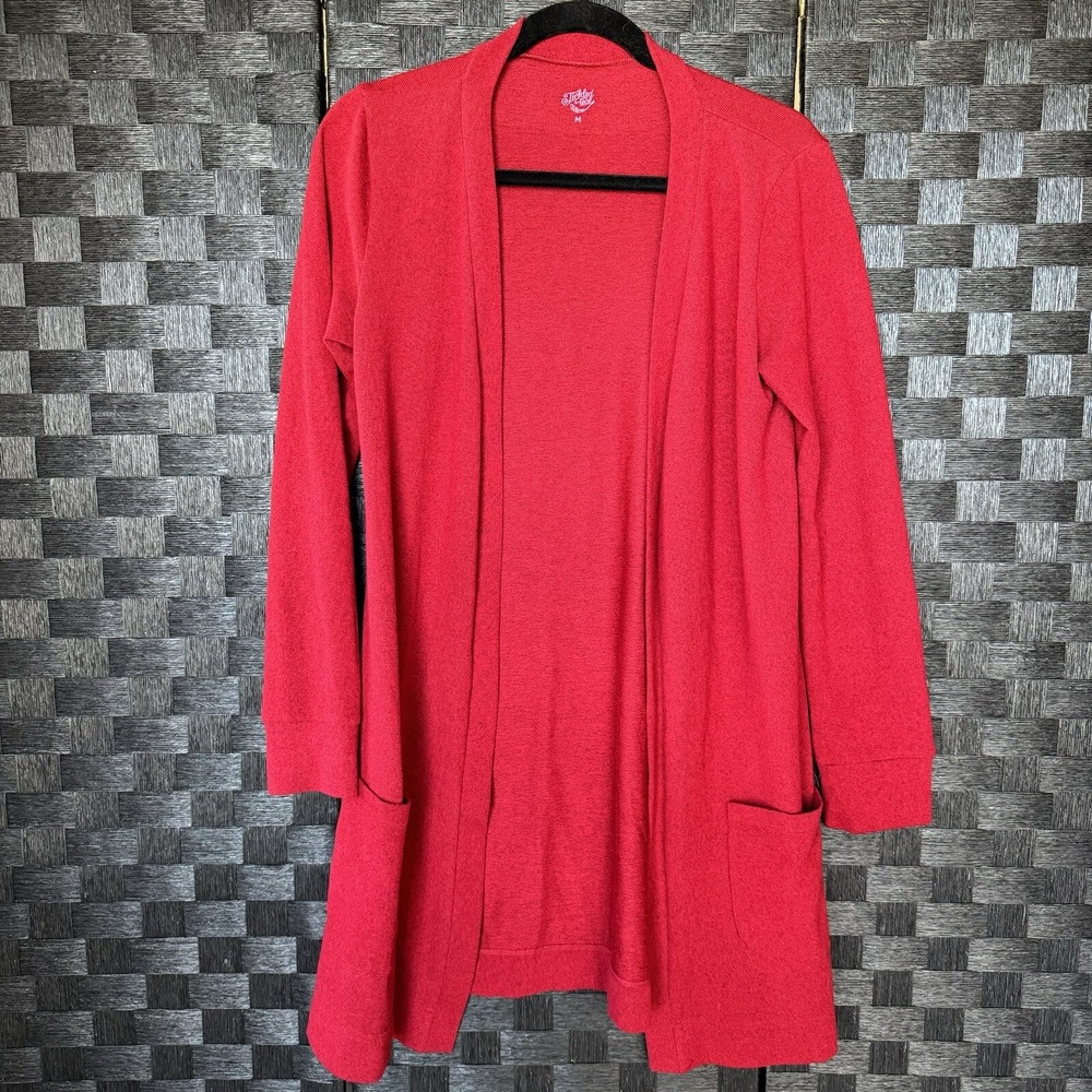 Women's Red Cardigan by Tickled Teal Pockets Size M